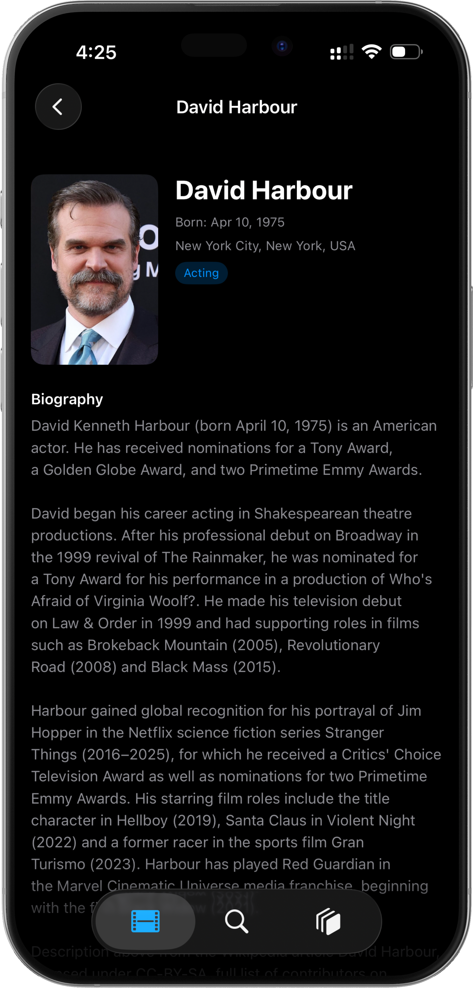 Actor Profiles Feature